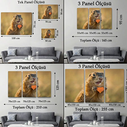 Şaşkın Sincap, Hayvan Temalı Dekoratif Kanvas Tablo, Duvar Dekoru 1158