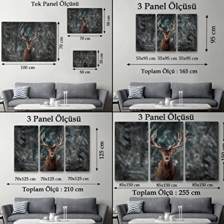 Geyik, Hayvan Temalı Dekoratif Kanvas Tablo, Duvar Dekoru 1164