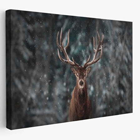 Geyik, Hayvan Temalı Dekoratif Kanvas Tablo, Duvar Dekoru 1164
