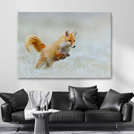 Tilki, Hayvan Temalı Dekoratif Kanvas Tablo, Duvar Dekoru 1165