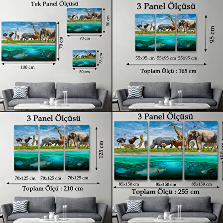 Hayvanlar Alemi, Hayvan Temalı Dekoratif Kanvas Tablo, Duvar Dekoru 1177