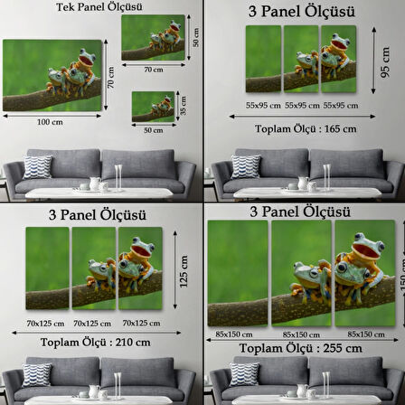 Küçük Kurbağalar, Hayvan Temalı Dekoratif Kanvas Tablo, Duvar Dekoru 1179