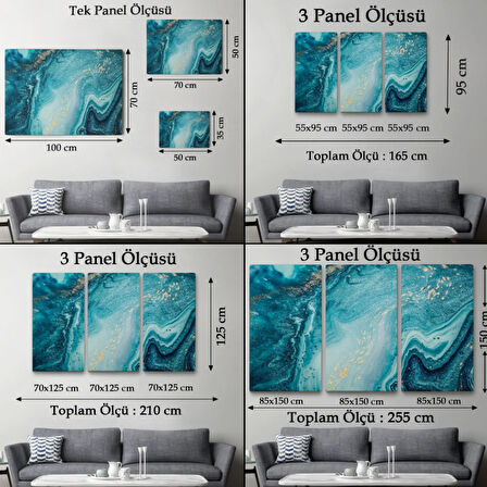 Okyanus Derinlikleri, Soyut Dekoratif Kanvas Tablo, Duvar Dekoru 1218