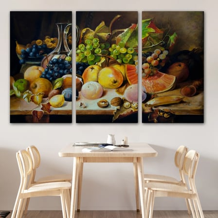 Masa Üstündaki Meyveler, Modern Dekoratif Kanvas Tablo, Duvar Dekoru 1221
