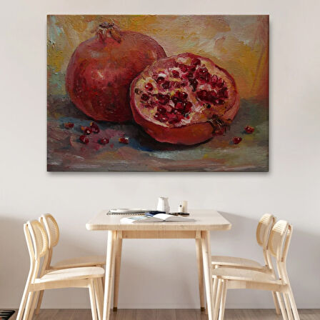 Nar Yağlı Boya Görünümlü, Klasik Sanat Dekoratif Kanvas Tablo, Duvar Dekoru 1230