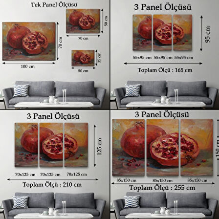 Nar Yağlı Boya Görünümlü, Klasik Sanat Dekoratif Kanvas Tablo, Duvar Dekoru 1230