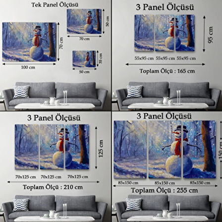 Güneş Işınları ve Kardanadam, Modern Dekoratif Kanvas Tablo, Duvar Dekoru 1239