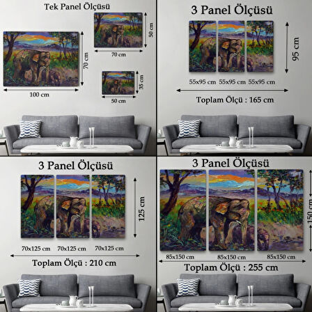 Yavru Fil ve Anne Fil, Modern Dekoratif Kanvas Tablo, Duvar Dekoru 1242