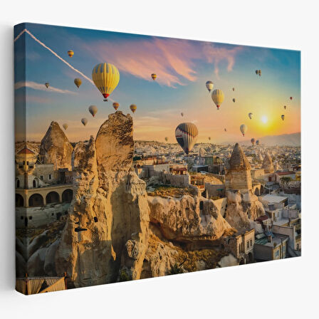 Kapadokya Göreme, Manzara Dekoratif Kanvas Tablo, Duvar Dekoru 1245