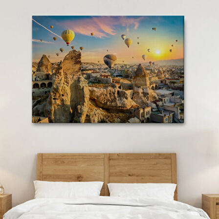 Kapadokya Göreme, Manzara Dekoratif Kanvas Tablo, Duvar Dekoru 1245