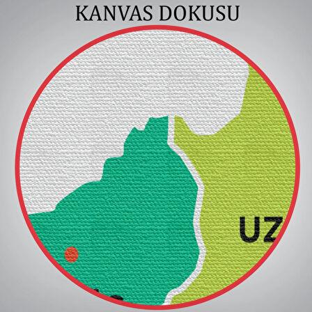 İl ve İlçeler Haritası Edirne, Modern Dekoratif Kanvas Tablo, Duvar Dekoru 1327