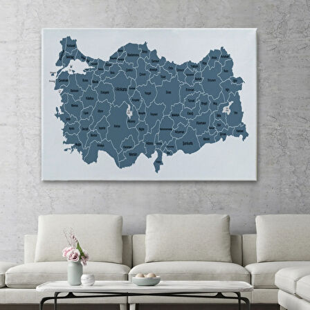 Eğitici Türkiye Haritası, Harita Dekoratif Kanvas Tablo, Duvar Dekoru 3121