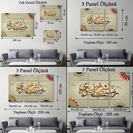 Rabbim Gönlüme Genişlik Ver İşimi Kolaylaştır, Hat, Dekoratif Kanvas Tablo, Duvar Dekoru 3267