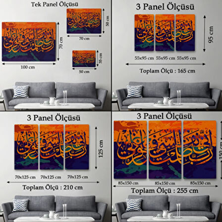 Rabbim, Ben Nefsime Zulmettim, Beni Bağışla, Hat Sanatı Dekoratif Kanvas Tablo, Duvar Dekoru 3323