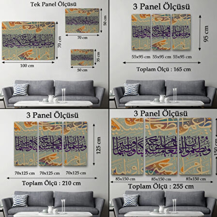 Yoksul ve Yetim ile Yemeğini Paylaşırlar İnsan Suresi 8 Ayet Yazılı Hat Dekoratif Kanvas Tablo 3372