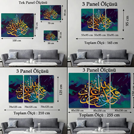 Dini İslami Modern Dekoratif Kanvas Tablo, Duvar Dekoru 3382