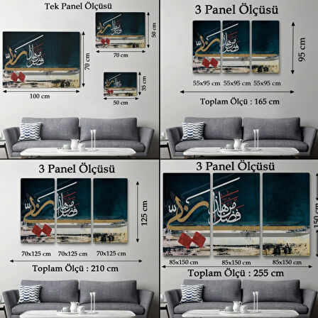 Bu Rarabbimin Lütfündandır Neml Suresi 40 Ayet Yazılı Hat Sanatı Dekoratif Kanvas Tablo 3388