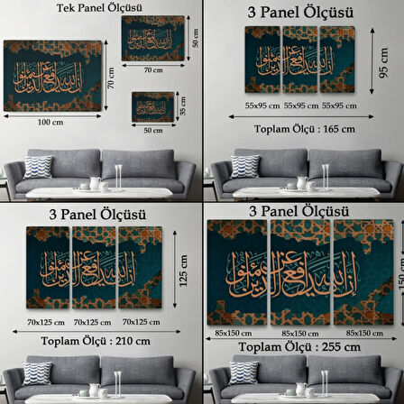 Rabbim, Ben Nefsime Zulmettim, Beni Bağışla Hat Sanatı Dekoratif Kanvas Tablo, Duvar Dekoru 3389