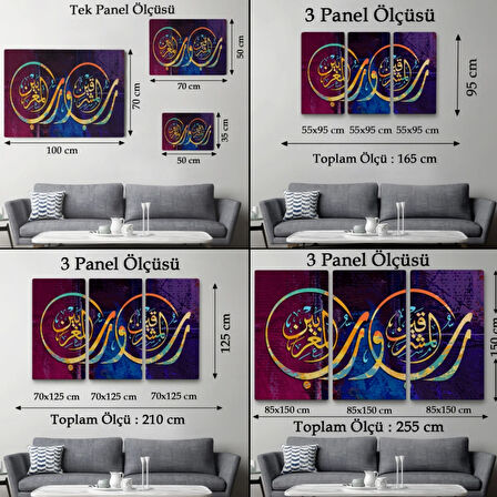 İki Doğunun ve İki Batının Rabbidir, Rahman Suresi 17 Ayet Yazılı Hat Dekoratif Kanvas Tablo 3403