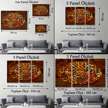 O Halde Rabbinin Hangi Nimetini Yalanlıyorsun Yazılı Hat Sanatı Dekoratif Kanvas Tablo 3421