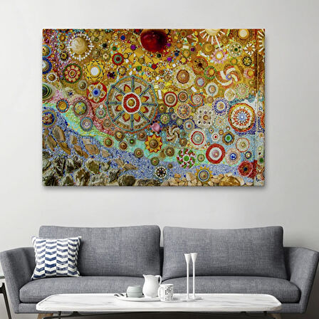 Mozaik Cam Sanatsal Dekoratif Kanvas Tablo, Duvar Dekoru 3463