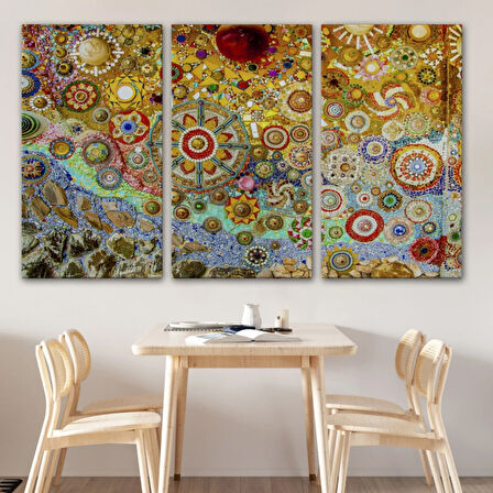 Mozaik Cam Sanatsal Dekoratif Kanvas Tablo, Duvar Dekoru 3463