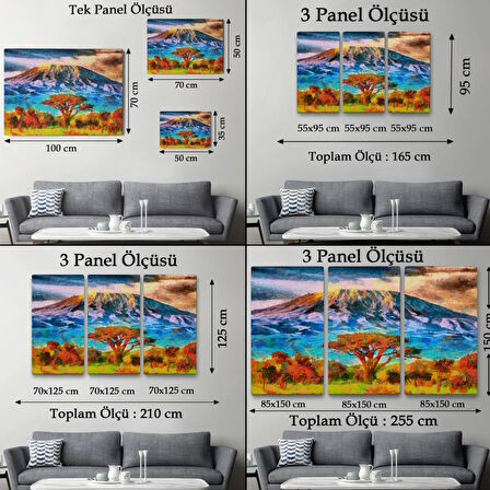 Kilimanjaro Dağı Manzarası Tanzanya Dekoratif Kanvas Tablo, Duvar Dekoru 3480