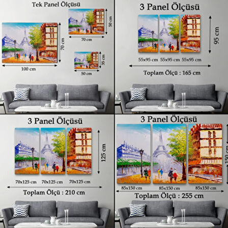 Yağlıboya Görünüm Eyfel Kulesi Dekoratif Kanvas Tablo, Duvar Dekoru 3484