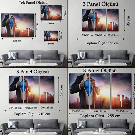 Süper Kahraman Beyaz Yakalı Dekoratif Kanvas Tablo, Duvar Dekoru 3492