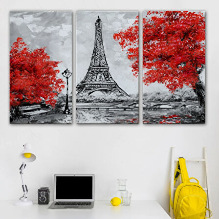 Yağlıboya Görünüm Etfel Kulesi Paris Dekoratif Kanvas Tablo, Duvar Dekoru 3508