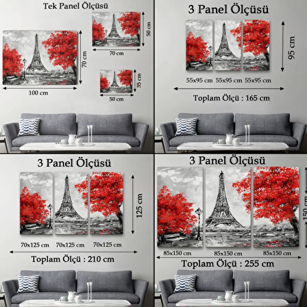 Yağlıboya Görünüm Etfel Kulesi Paris Dekoratif Kanvas Tablo, Duvar Dekoru 3508