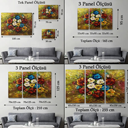 Yağlıboya Görünüm Çiçek Buketi Dekoratif Kanvas Tablo, Duvar Dekoru 3515