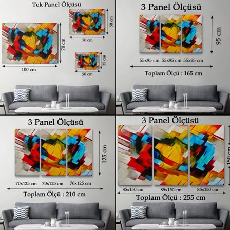 Yağlıboya Görünüm Soyut Çalışma Picasso Tarz Dekoratif Kanvas Tablo, Duvar Dekoru 3519