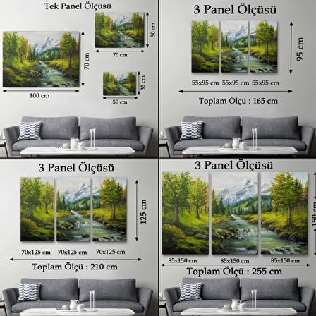 Karlı Dağlar ve İlkbahar Dekoratif Kanvas Tablo, Duvar Dekoru 3527