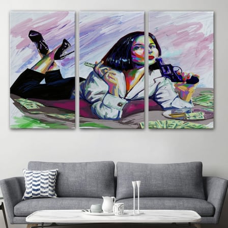PopArt Gangster Kız Dekoratif Kanvas Tablo, Duvar Dekoru 3530