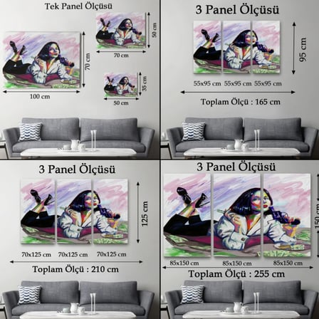 PopArt Gangster Kız Dekoratif Kanvas Tablo, Duvar Dekoru 3530