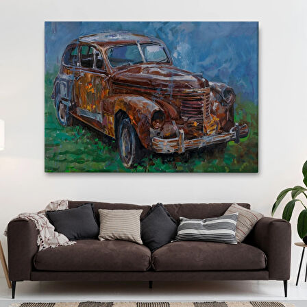 Eski Paslı Araba Dekoratif Kanvas Tablo, Duvar Dekoru 3531