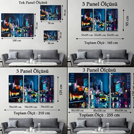 Yağlıboya Görünüm NewYork Gece Manzarası Dekoratif Kanvas Tablo, Duvar Dekoru 3533