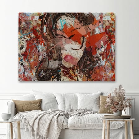 Yağlıboya Görünüm Kadın portresi Çağdaş Sanat Dekoratif Kanvas Tablo, Duvar Dekoru 3534
