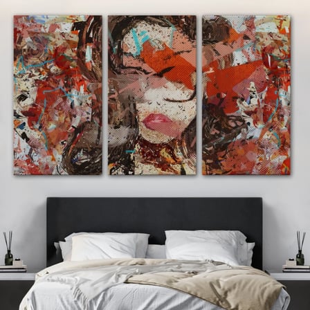 Yağlıboya Görünüm Kadın portresi Çağdaş Sanat Dekoratif Kanvas Tablo, Duvar Dekoru 3534