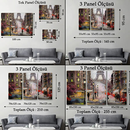 Yağlıboya Görünüm Eyfel Kulesi Dekoratif Kanvas Tablo, Duvar Dekoru 3545