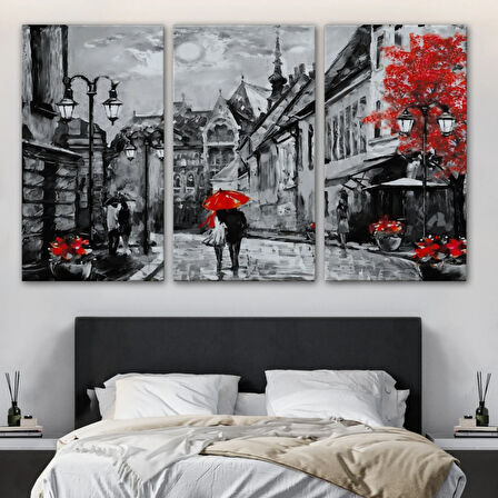 Yağlıboya Görünüm Budapeşte Sokakları Macaristan Dekoratif Kanvas Tablo, Duvar Dekoru 3546