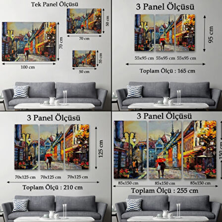 Yağlıboya Görünüm Budapeşte Sokakları Macaristan Dekoratif Kanvas Tablo, Duvar Dekoru 3547