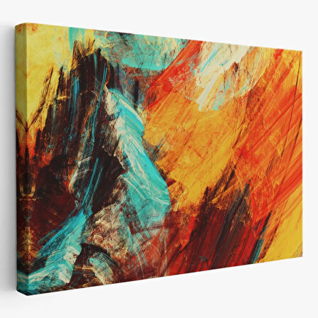 Fütüristik Soyut Çalışma Dekoratif Kanvas Tablo, Duvar Dekoru 3560