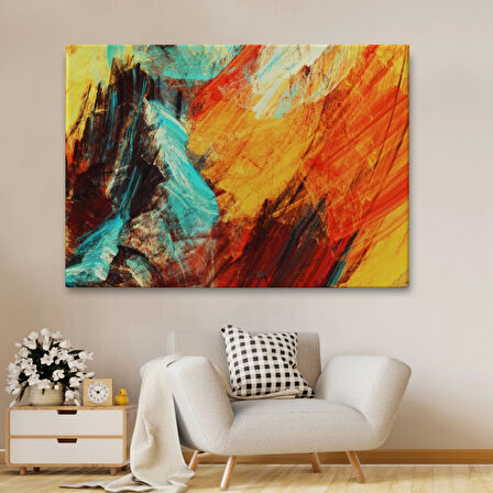 Fütüristik Soyut Çalışma Dekoratif Kanvas Tablo, Duvar Dekoru 3560