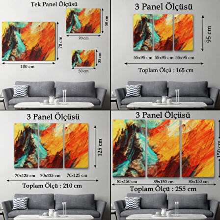 Fütüristik Soyut Çalışma Dekoratif Kanvas Tablo, Duvar Dekoru 3560