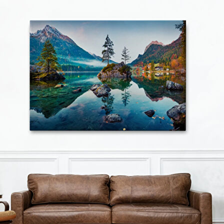 Almanya Hintersee Gölü Dekoratif Kanvas Tablo, Duvar Dekoru 3563