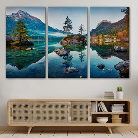 Almanya Hintersee Gölü Dekoratif Kanvas Tablo, Duvar Dekoru 3563