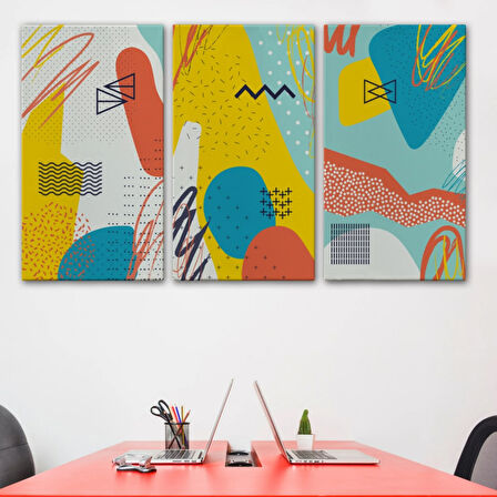 Modern Soyut Çalışma Dekoratif Kanvas Tablo, Duvar Dekoru 3577