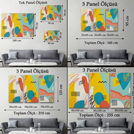 Modern Soyut Çalışma Dekoratif Kanvas Tablo, Duvar Dekoru 3577